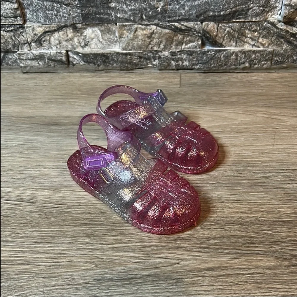 NWOT Carter's Purple/Pink Glitter Jelly Sandals - Picture 1 of 4